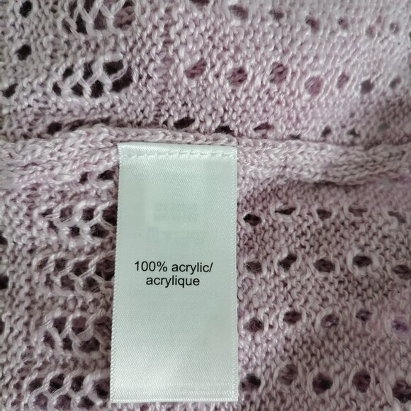 Maurices Womens Pink Open Front Crochet Open Knit Cardigan Sweater Size Medium - Picture 6 of 7
